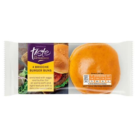 Sainsbury's Brioche Burger Buns Rolls, Taste the Difference